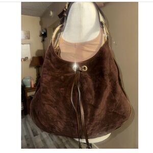 Sergio Rossi Brown Suede Bag